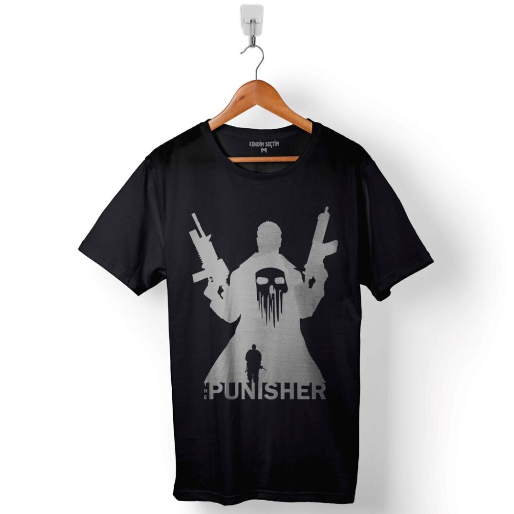 The Crazy Punisher War Cezalandırıcı Logo Baskılı Tişört Unisex T-Shirt - 1