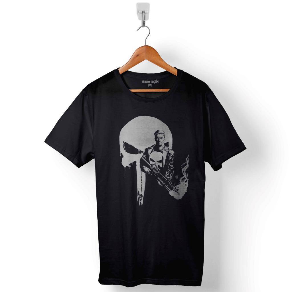 The Crazy Punisher War Cezalandırıcı Logo Baskılı Tişört Unisex T-Shirt - 1