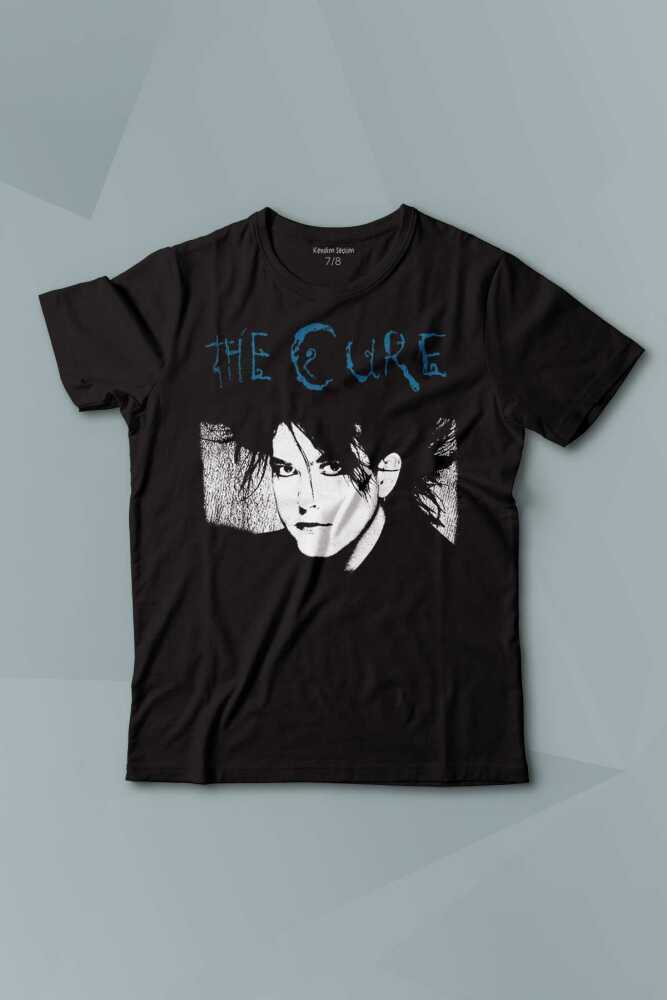 The Cure Robert Smith Vintage Kısa Kollu Baskılı Siyah T-shirt Çocuk Tişört  - 1