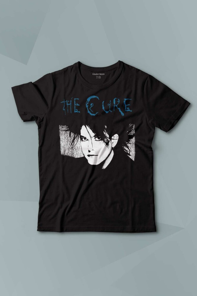 The Cure Robert Smith Vintage Kısa Kollu Baskılı Siyah T-shirt Çocuk Tişört - 1