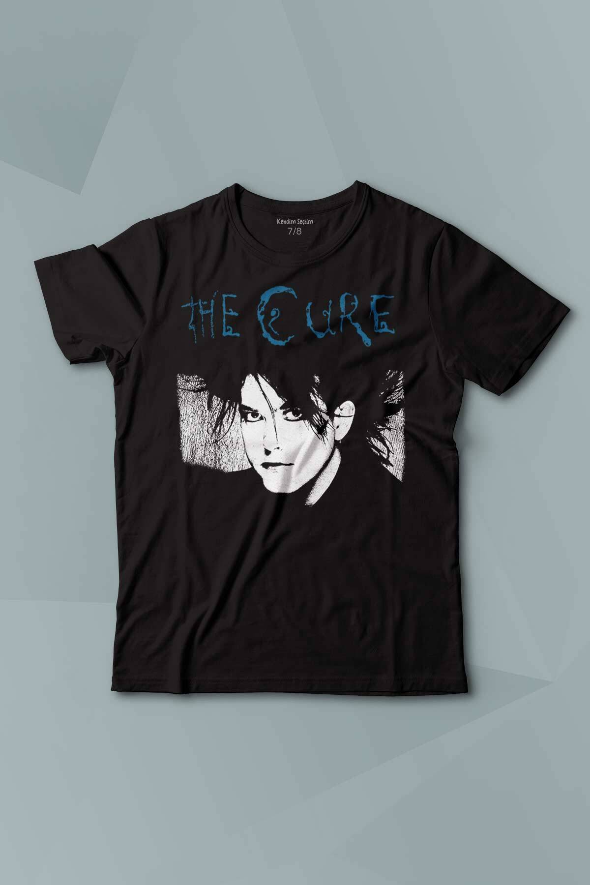 The Cure Robert Smith Vintage Kısa Kollu Baskılı Siyah T-shirt Çocuk Tişört - 1