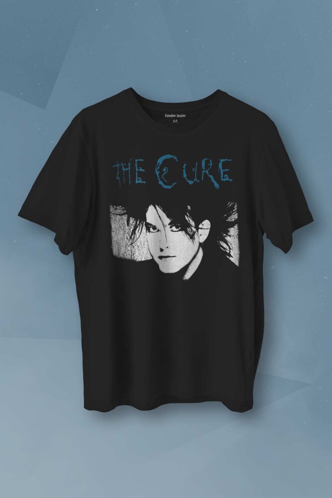 The Cure Robert Smith Vintage Kısa Kollu Baskılı Siyah T-shirt Unisex Tişört - 1