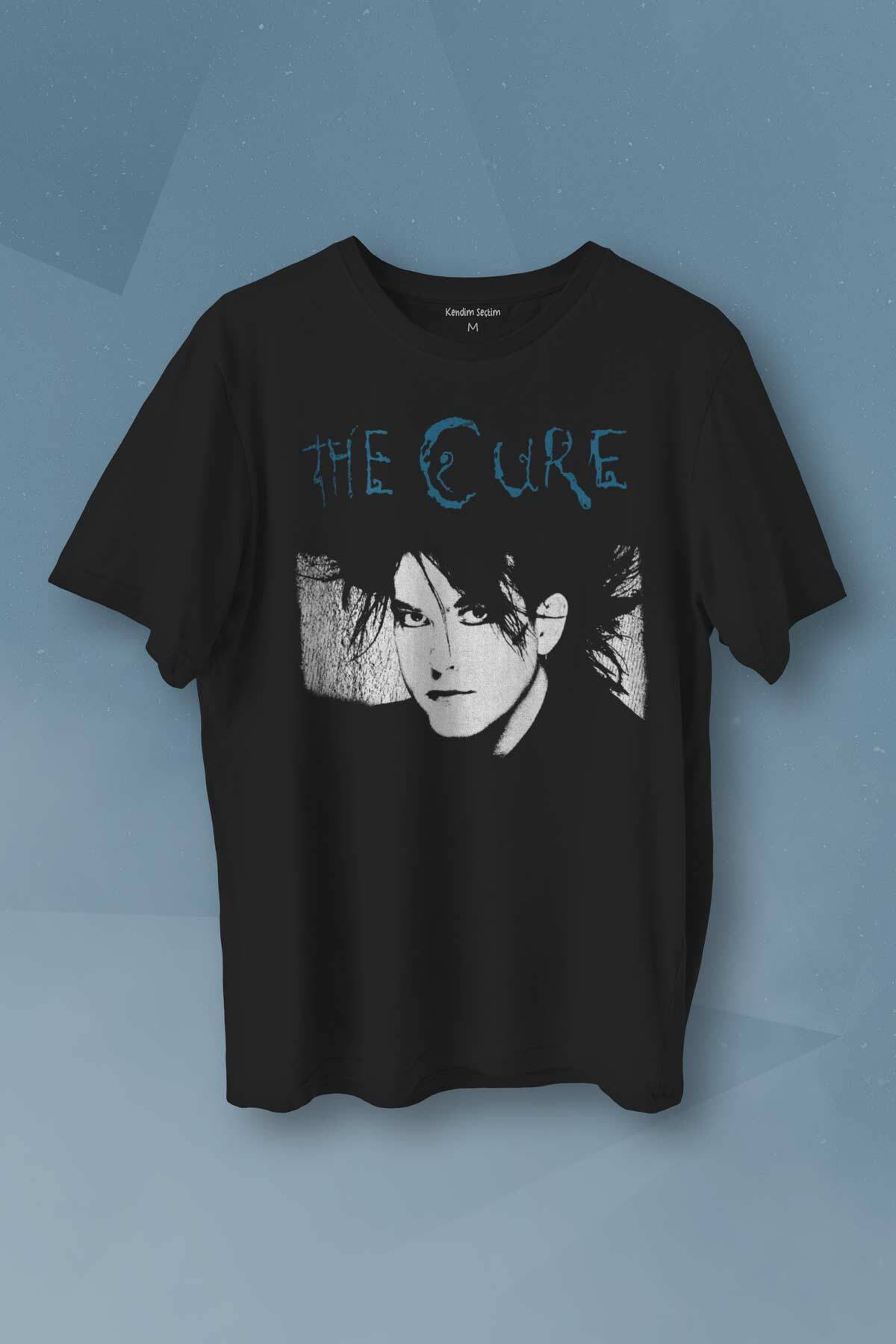 The Cure Robert Smith Vintage Kısa Kollu Baskılı Siyah T-shirt Unisex Tişört - 1