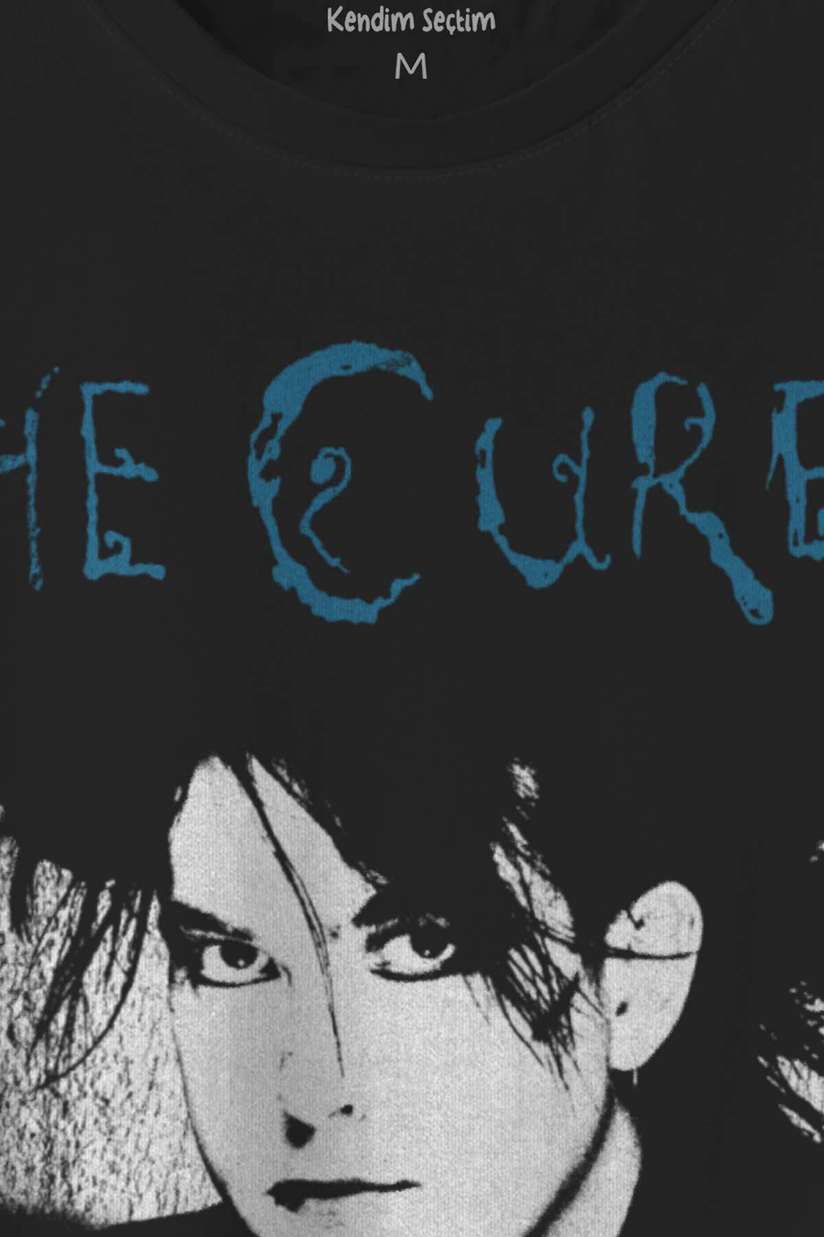 The Cure Robert Smith Vintage Kısa Kollu Baskılı Siyah T-shirt Unisex Tişört - 2