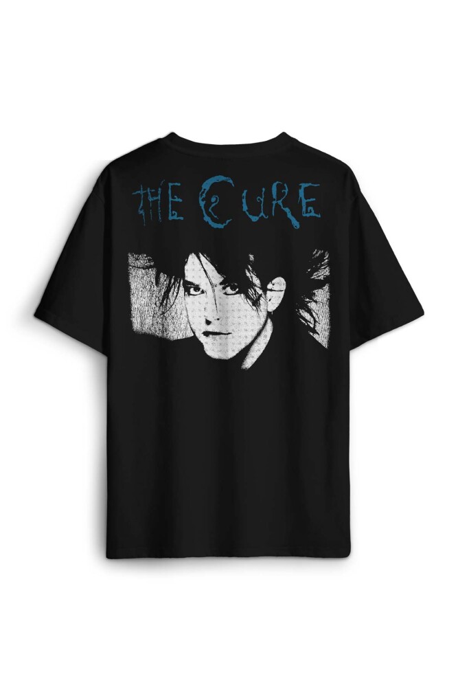 The Cure Robert Smith Vintage Retro Rock Music Müzik Baskılı Oversize T-shirt Siyah Unisex Tişört - 1