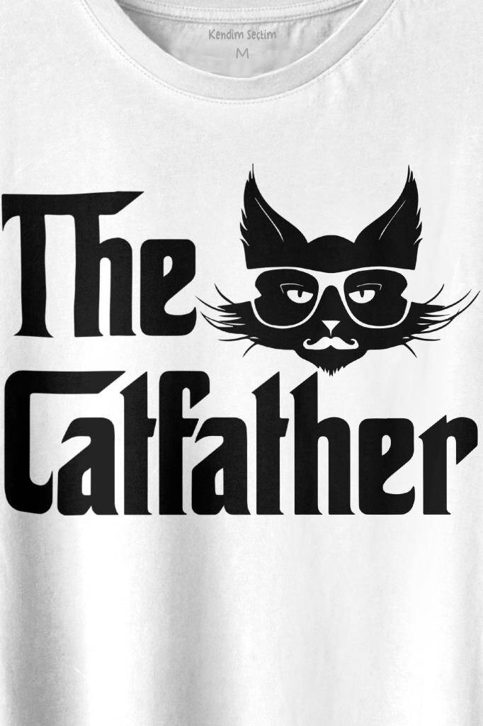 The Godfather Cat Father Catfather Baba Kedi Baskılı Tişört Unisex T-shirt (1)