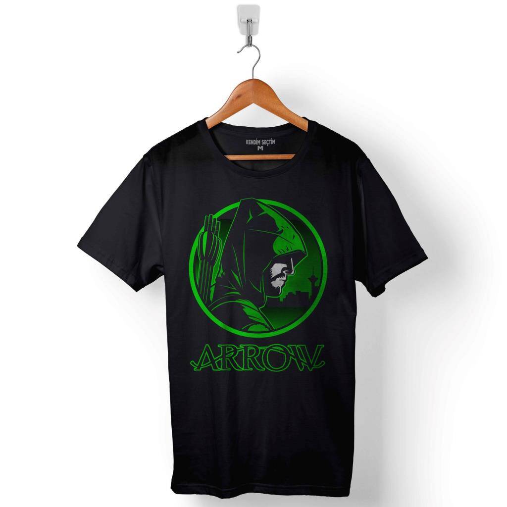 The Green Arrow Logo Baskılı Tişört Unisex T-Shirt - 1