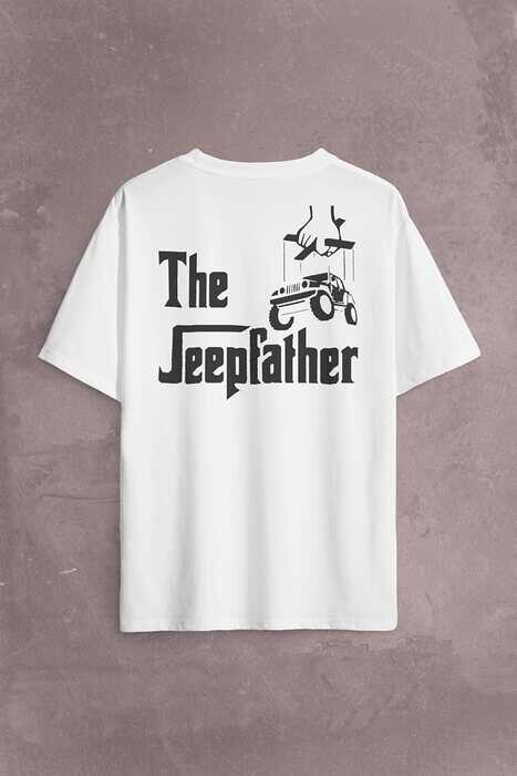 The Jeepfather Godfather Off Road Jeep Cip Sırt Ön Baskılı Oversize Tişört Unisex T-Shirt - 2