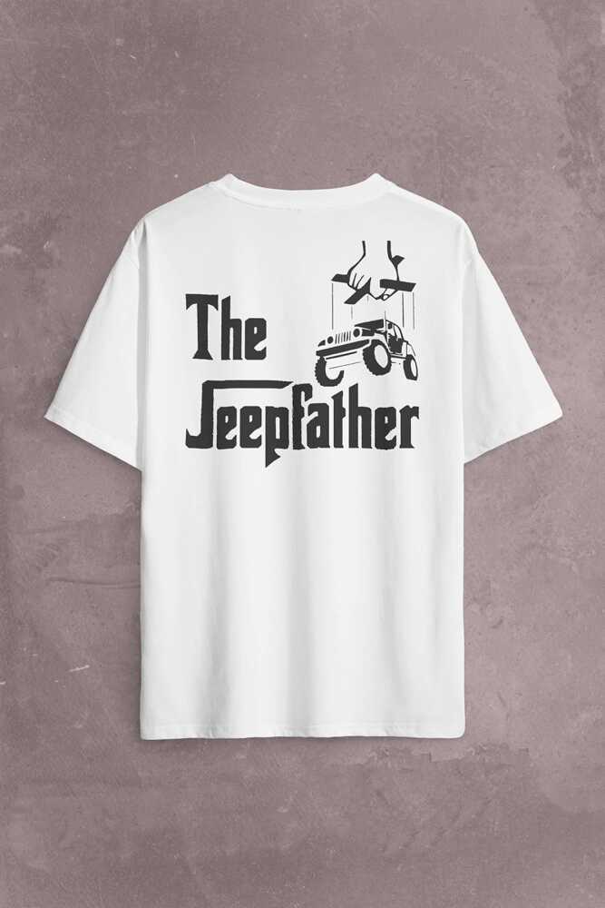 The Jeepfather Godfather Off Road Jeep Cip Sırt Ön Baskılı Oversize Tişört Unisex T-Shirt - 2