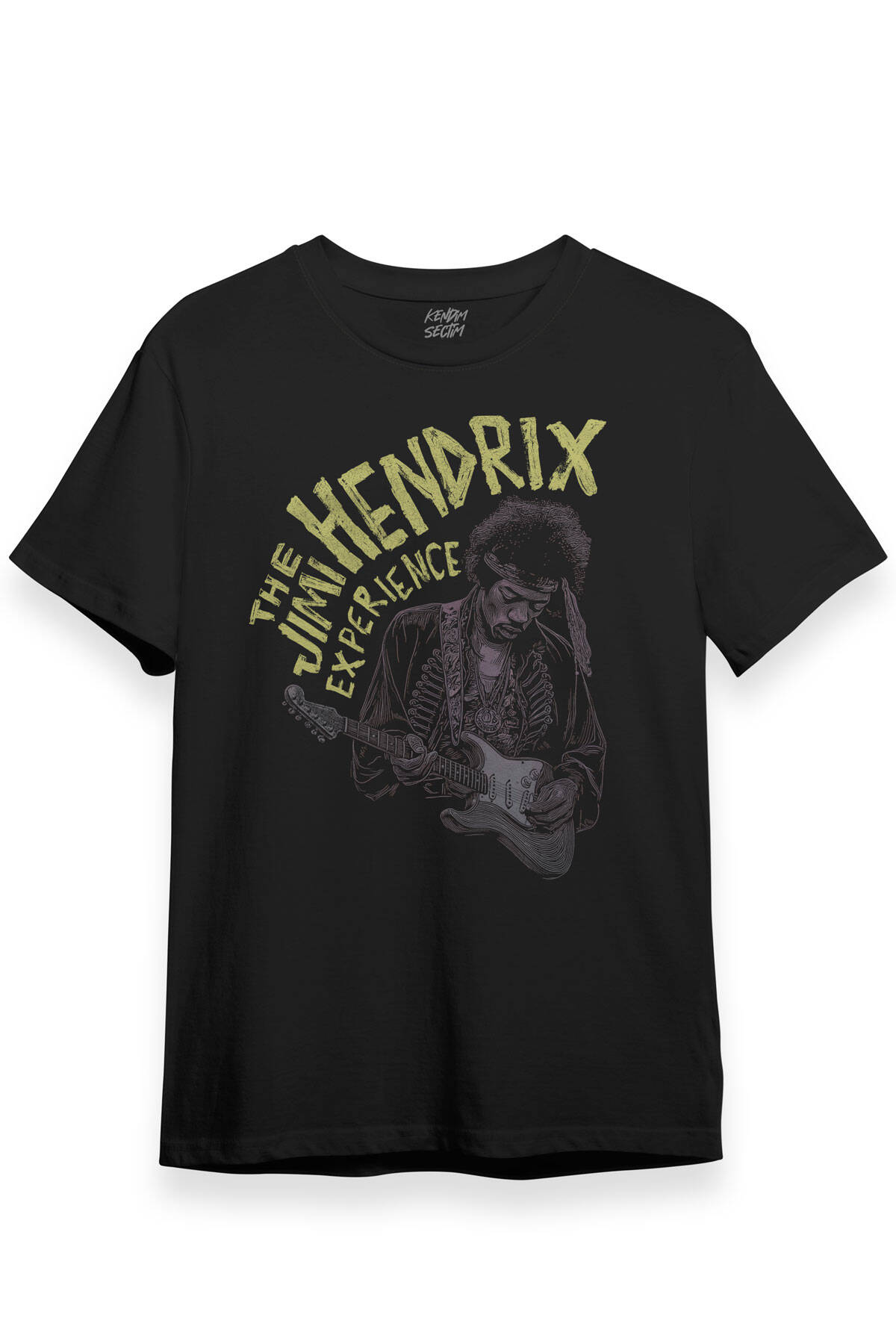 The Jimi Hendrix Experience Blues Rock Guitar Gitar Baskılı Tişört Siyah T-shirt (1)