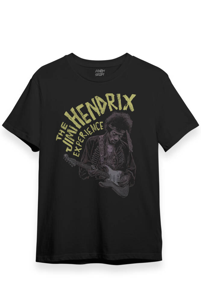 The Jimi Hendrix Experience Blues Rock Guitar Gitar Baskılı Tişört Siyah T-shirt - 2