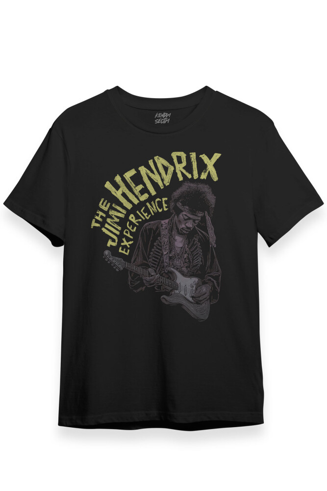 The Jimi Hendrix Experience Blues Rock Guitar Gitar Baskılı Tişört Siyah T-shirt - 2