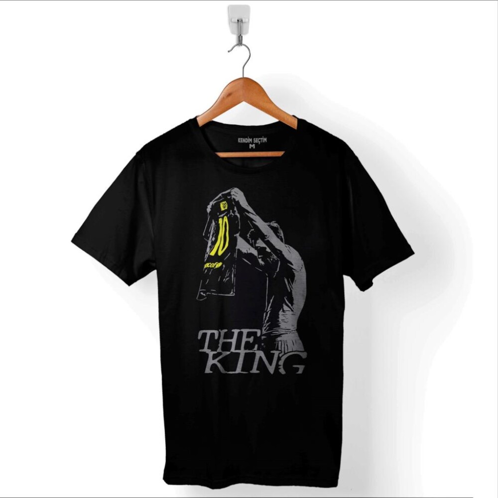 The King Leo Lionel Messi Barcelona Forma Beyaz Baskılı Tişört Unisex T-Shirt - 1