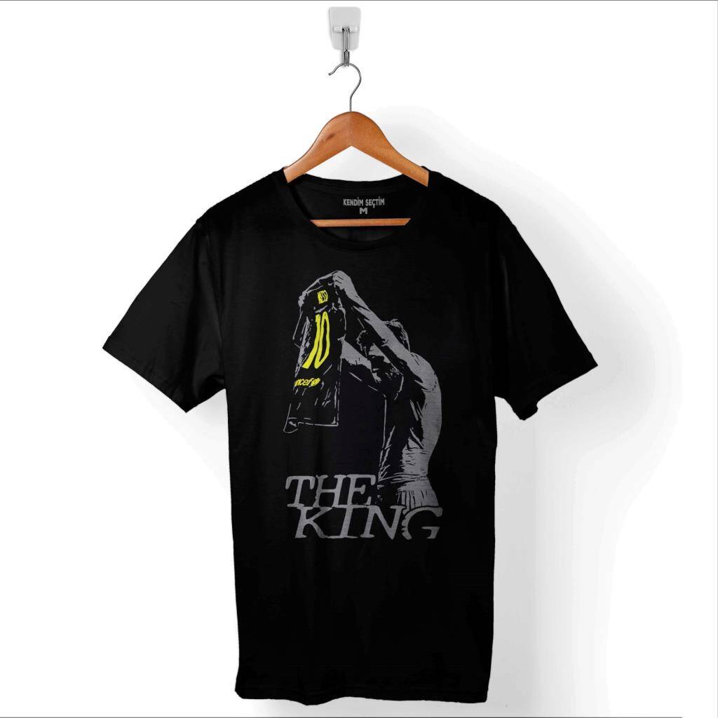 The King Leo Lionel Messi Barcelona Forma Beyaz Baskılı Tişört Unisex T-Shirt - 1