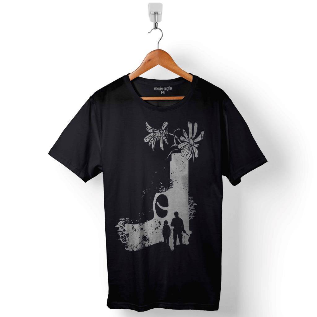 The Last Of Us Joel Vs Elıte Silah Logo Baskılı Tişört Unisex T-Shirt - 1