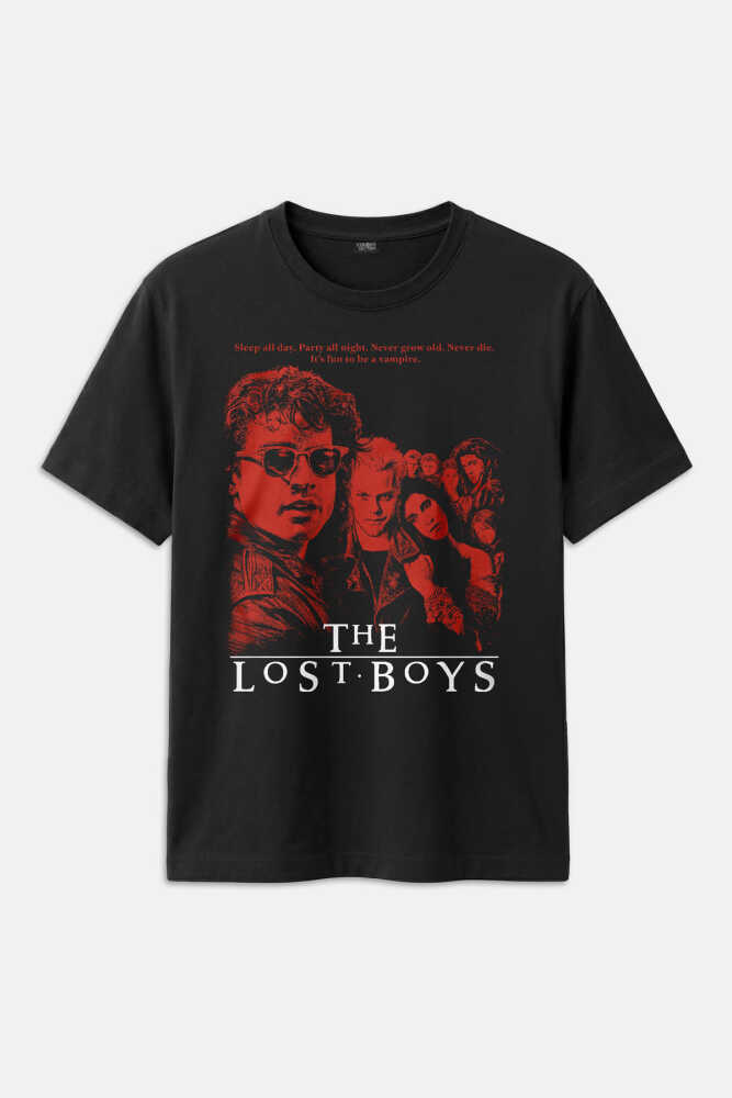 The Lost Boys Movie Sinema Vampir Film Baskılı Siyah Regular Fit Unisex Tişört - 1