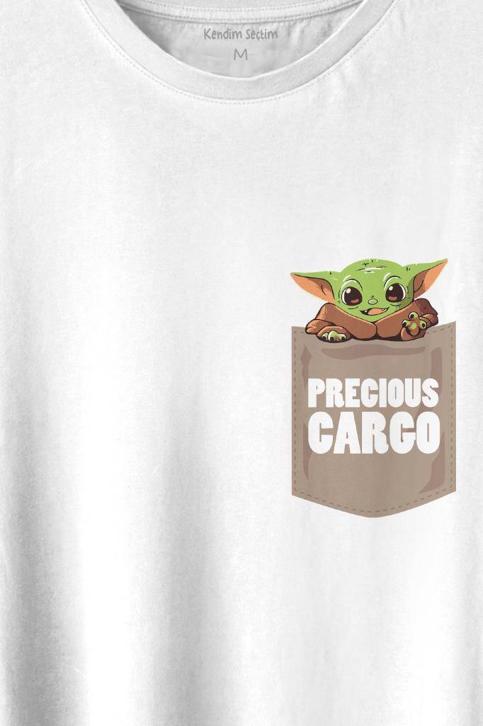The Mandalorian Bebek Yoda Cep Tasarımı Baskılı Tişört Unisex T-shirt (1)