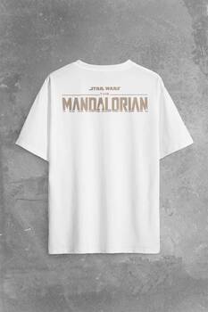 The Mandalorian Bebek Yoda Cep Tasarımı Star Wars Sırt Ön Baskılı Oversize Tişört Unisex T-Shirt