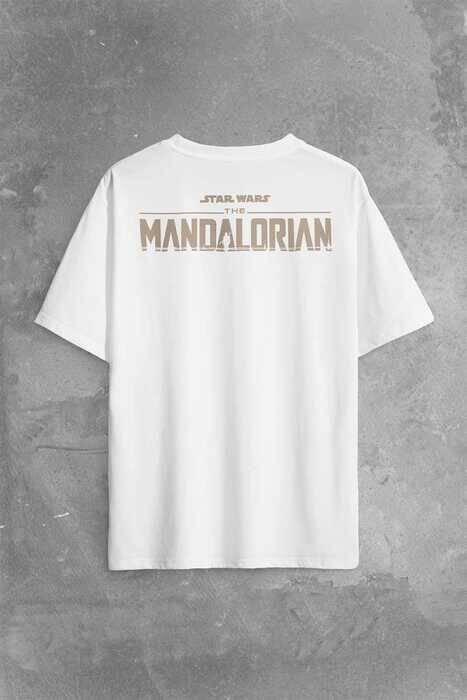 The Mandalorian Bebek Yoda Cep Tasarımı Star Wars Sırt Ön Baskılı Oversize Tişört Unisex T-Shirt - 1