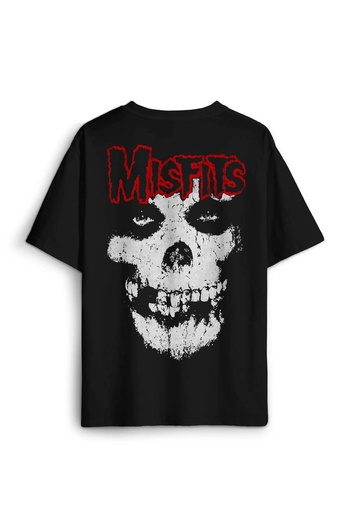 The Misfits Legacy Of Brutality Punk Rock Music Sırt Ön Baskılı Oversize Tişört Unisex T-Shirt