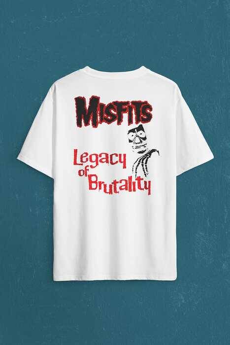 The Misfits Legacy Of BrutAlity Punk Rock Sırt Ön Baskılı Oversize Tişört Unisex T-Shirt - 2
