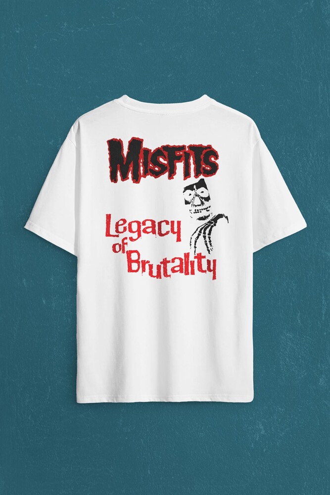 The Misfits Legacy Of BrutAlity Punk Rock Sırt Ön Baskılı Oversize Tişört Unisex T-Shirt - 2
