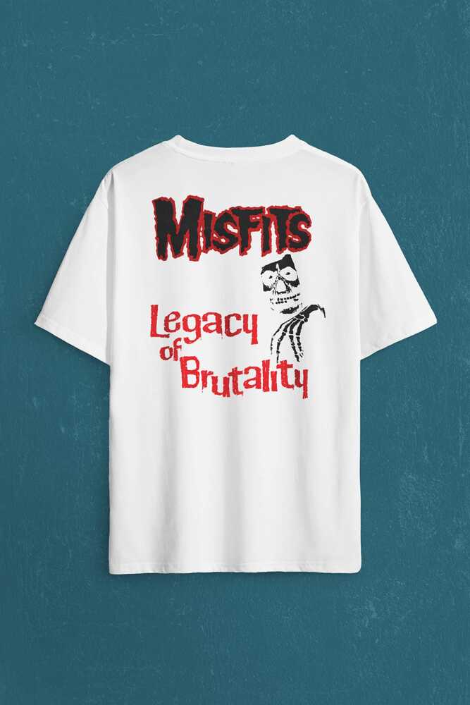 The Misfits Legacy Of BrutAlity Punk Rock Sırt Ön Baskılı Oversize Tişört Unisex T-Shirt (1)