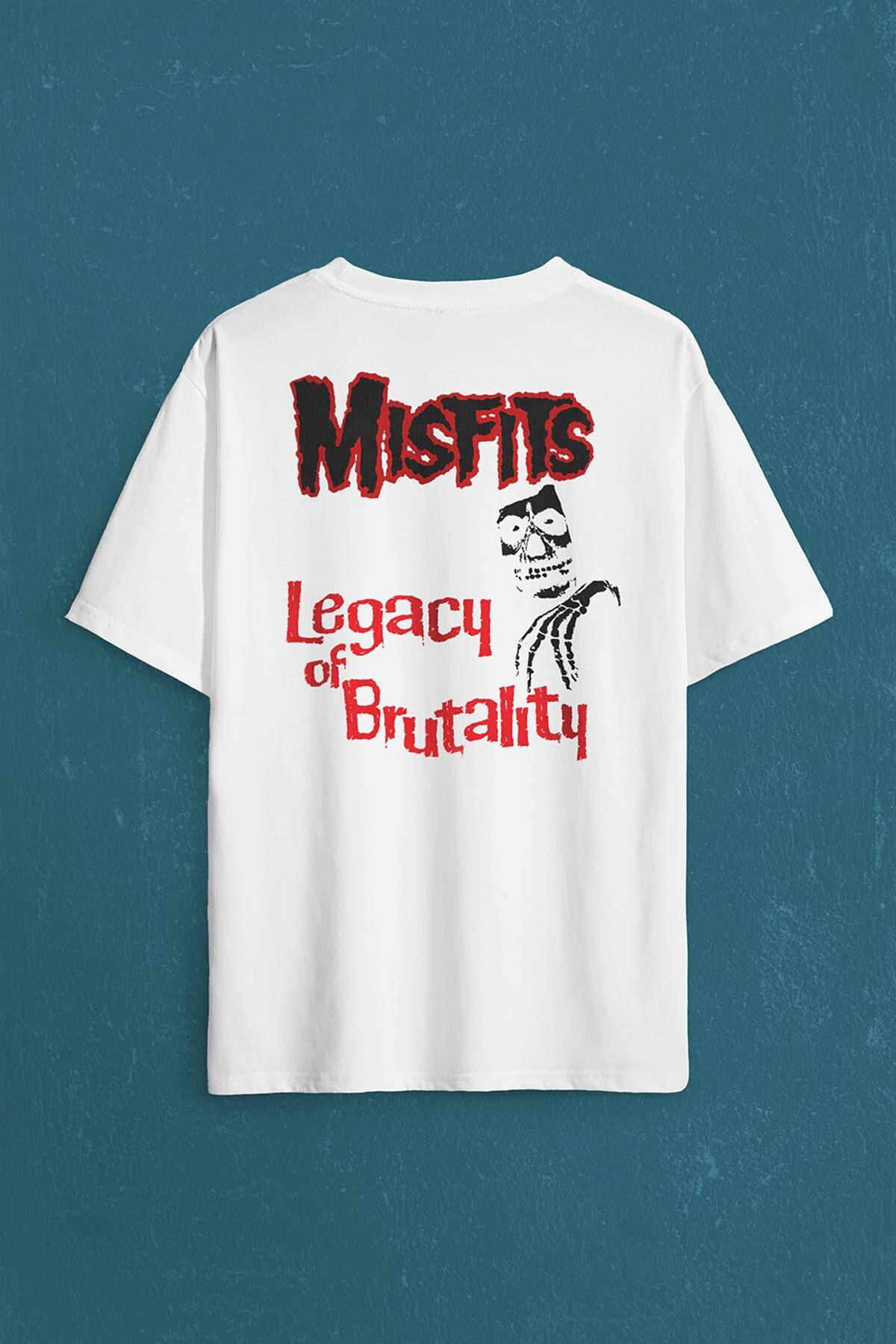 The Misfits Legacy Of BrutAlity Punk Rock Sırt Ön Baskılı Oversize Tişört Unisex T-Shirt (1)