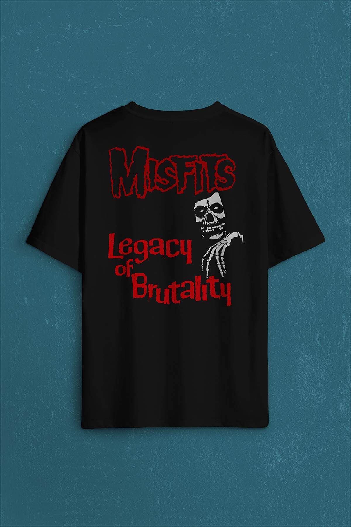 The Misfits Legacy Of BrutAlity Punk Rock Sırt Ön Baskılı Oversize Tişört Unisex T-Shirt - 1