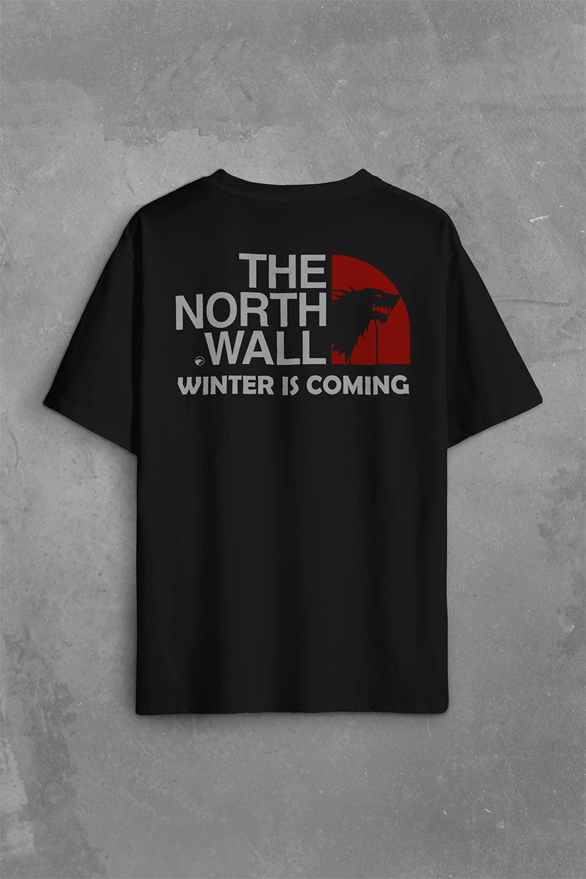 The North Wall Winter Is Coming Game Of Thrones Sırt Ön Baskılı Oversize Tişört Unisex T-Shirt - 2