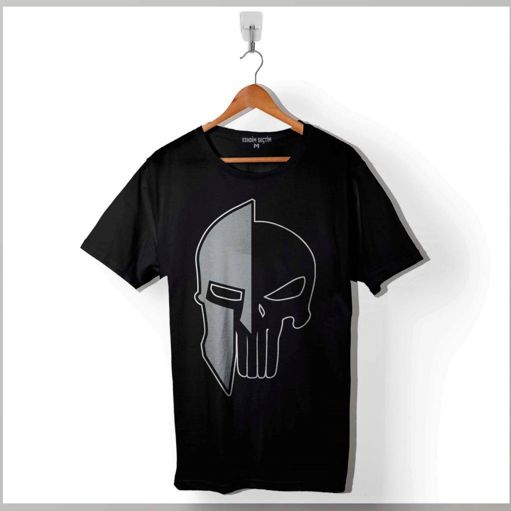 The Punisher 300 Spartan Mask Cezalandırıcı Baskılı Tişört Unisex T-Shirt - 1