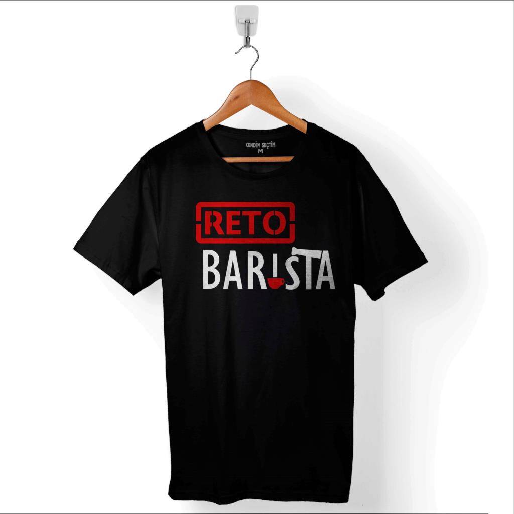 The Reto Barista Coffee Kahve Espresso Baskılı Tişört Unisex T-Shirt - 1