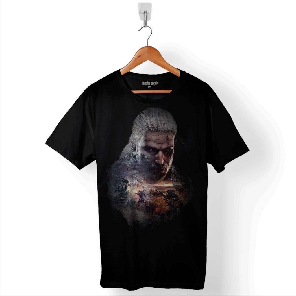 The Witcher 3 Avatar Wild Hunt Online Oyun Wolf Baskılı Tişört Unisex T-Shirt - 1