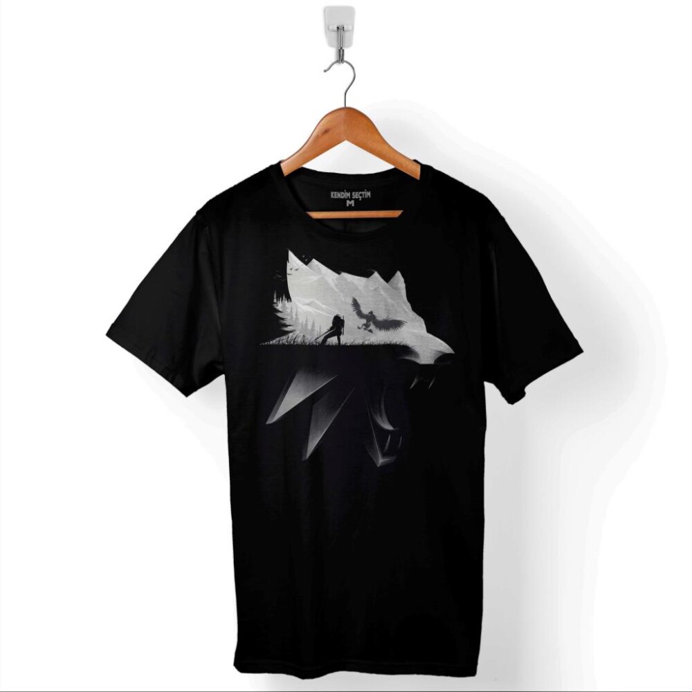 The Witcher Avatar Wild Hunt Online Oyun Wolf Baskılı Tişört Unisex T-Shirt - 1