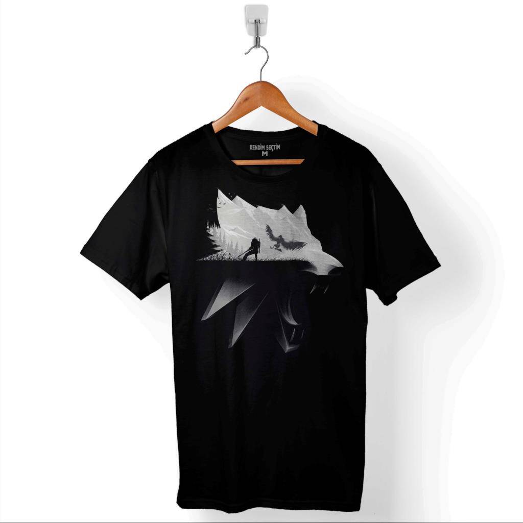 The Witcher Avatar Wild Hunt Online Oyun Wolf Baskılı Tişört Unisex T-Shirt - 1