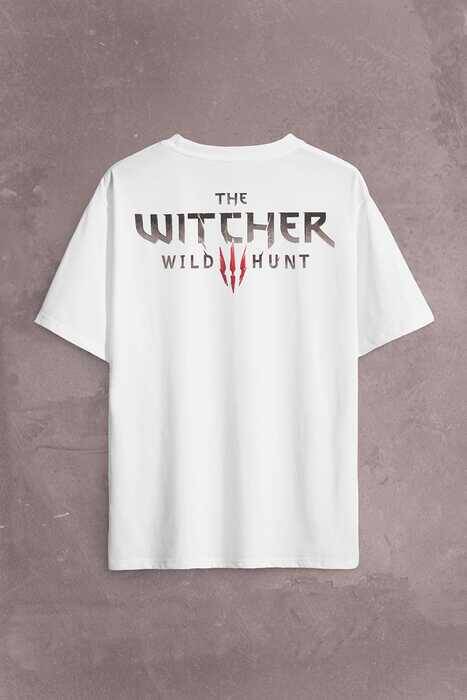 The Witcher Avatar Wild Hunt Online Oyun Wolf Sırt Ön Baskılı Oversize Tişört Unisex T-Shirt OVR12B1678 - 2