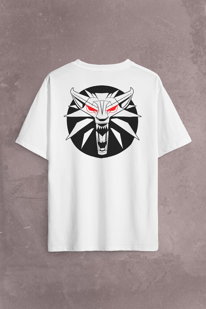 The Witcher Avatar Wild Hunt Online Oyun Wolf Sırt Ön Baskılı Oversize Tişört Unisex T-Shirt OVR12B1680 - 2