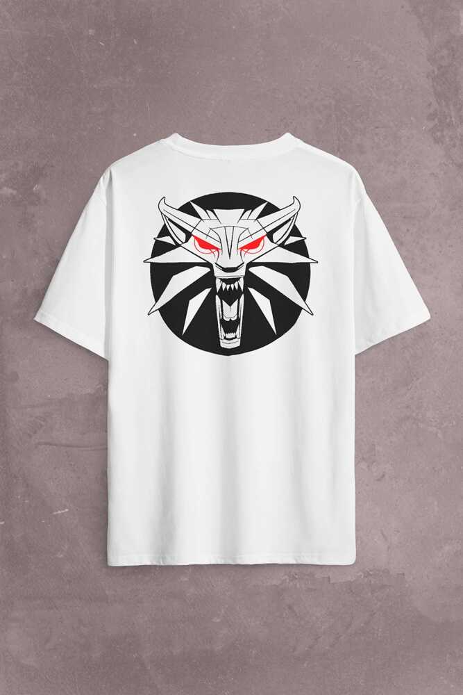 The Witcher Avatar Wild Hunt Online Oyun Wolf Sırt Ön Baskılı Oversize Tişört Unisex T-Shirt OVR12B1680 (1)