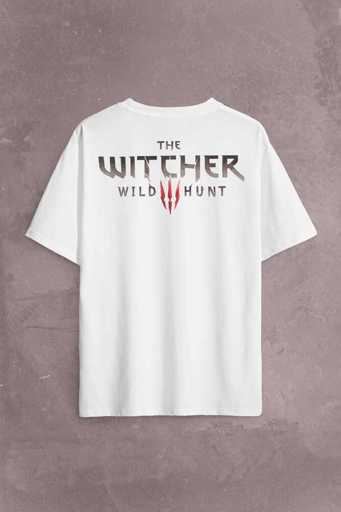 The Witcher Avatar Wild Hunt Online Oyun Wolf Sırt Ön Baskılı Oversize Tişört Unisex T-Shirt OVR12B1678 - 2