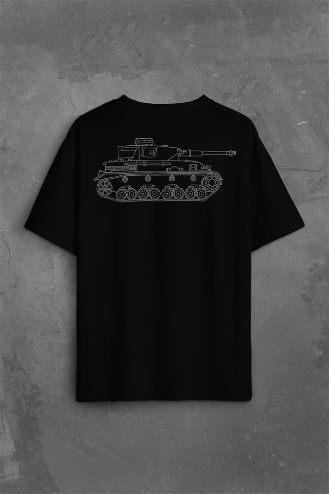 Tiger I Panzer Tank Wehrmacht Wh Wk2 Wwii War Sırt Ön Baskılı Oversize Tişört Unisex T-Shirt - 2