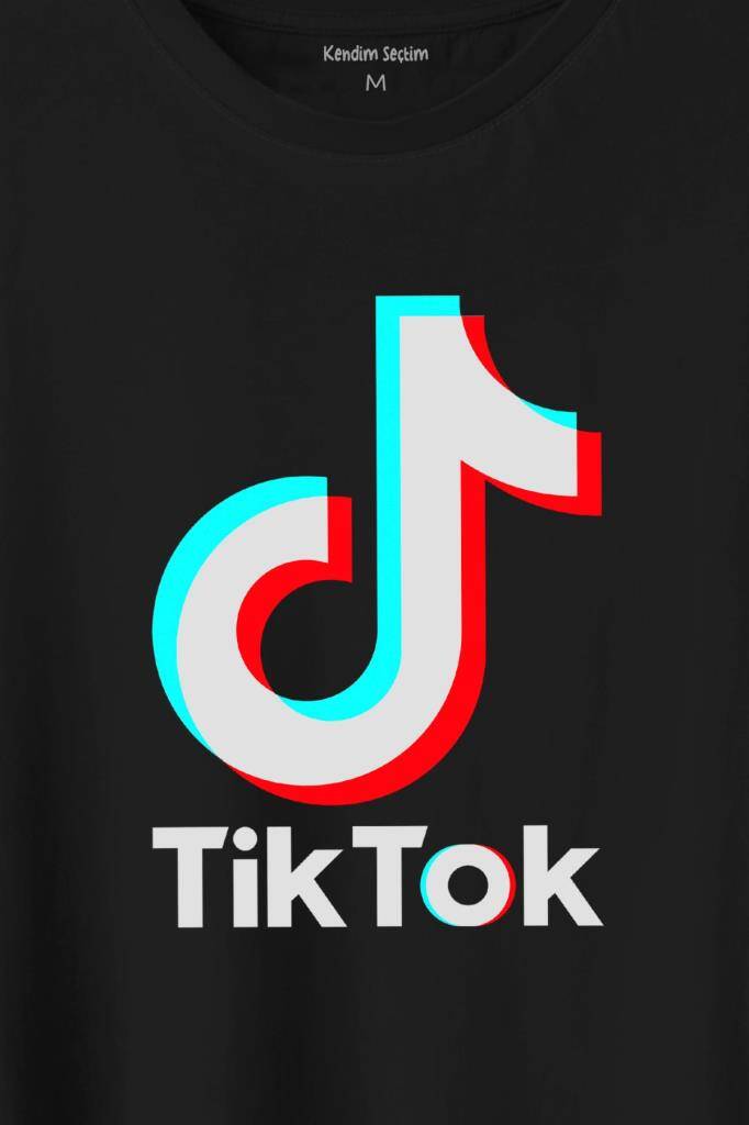 Tik Tok Logo Tiktok Music Video Baskılı Tişört Unisex T-Shirt (1)