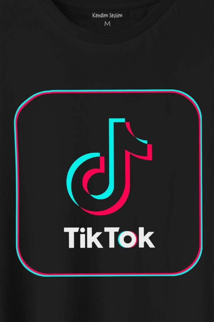 Tik Tok Logo Tiktok Music Video Baskılı Tişört Unisex T-Shirt (1)