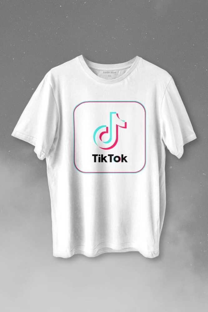 Tik Tok Logo Tiktok Music Video Baskılı Tişört Unisex T-shirt - 1