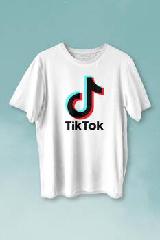 Tik Tok Logo Tiktok Music Video Baskılı Tişört Unisex T-shirt - 1