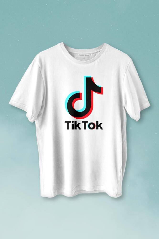 Tik Tok Logo Tiktok Music Video Baskılı Tişört Unisex T-shirt - 1