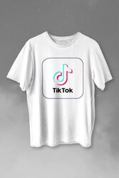 Tik Tok Logo Tiktok Music Video Baskılı Tişört Unisex T-shirt - 1
