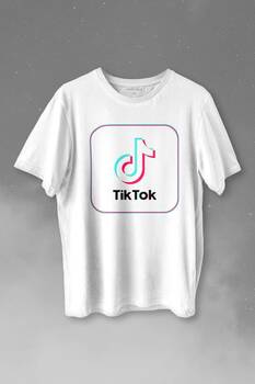 Tik Tok Logo Tiktok Music Video Baskılı Tişört Unisex T-shirt - 1