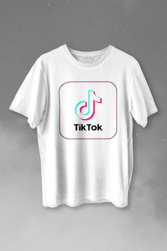 Tik Tok Logo Tiktok Music Video Baskılı Tişört Unisex T-shirt - 1