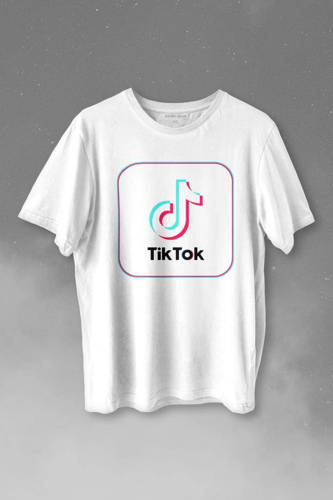 Tik Tok Logo Tiktok Music Video Baskılı Tişört Unisex T-shirt - 1