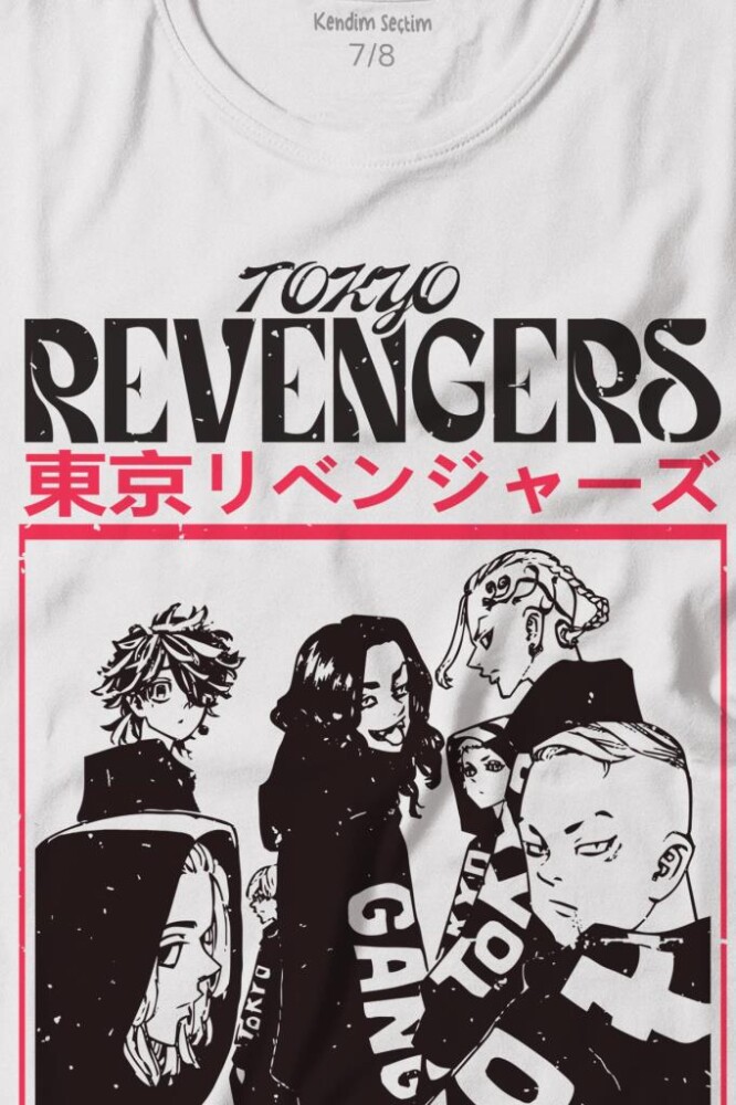 Tokyo Revengers Japan Anime Dizi Japonca Baskılı Tişört Çocuk T-shirt - 2